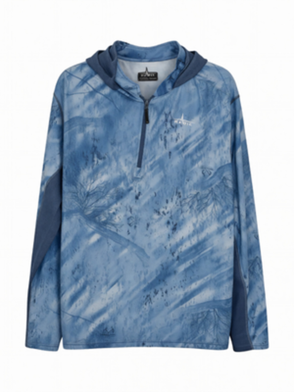 Habit Blue Patterned Hooded Sweatshirt 2XL